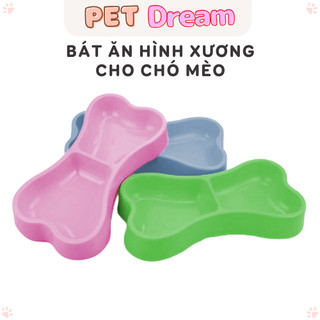 Bát Ăn Cho Chó Mèo 2 Ngăn Hình Xương
