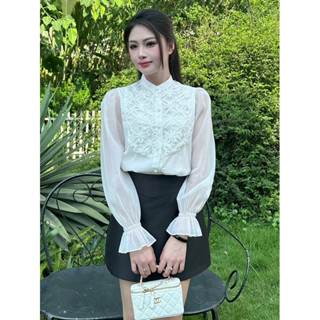 Áo sơ mi nữ tiểu thư Balie Shirt 2024 áo sơ mi nữ tay bồng dài tay cổ trụ thanh lịch tiểu thư cobe.official