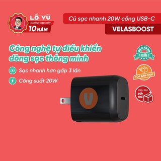 Củ sạc nhanh Velasboost 20W PD3.0 - Bảo hành 12 tháng 1 đổi 1