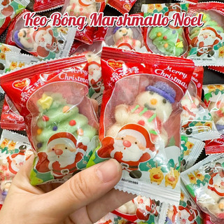 1 viên lẻ - kẹo bông marshmallow - kẹo dẻo bông đường giáng sinh noel