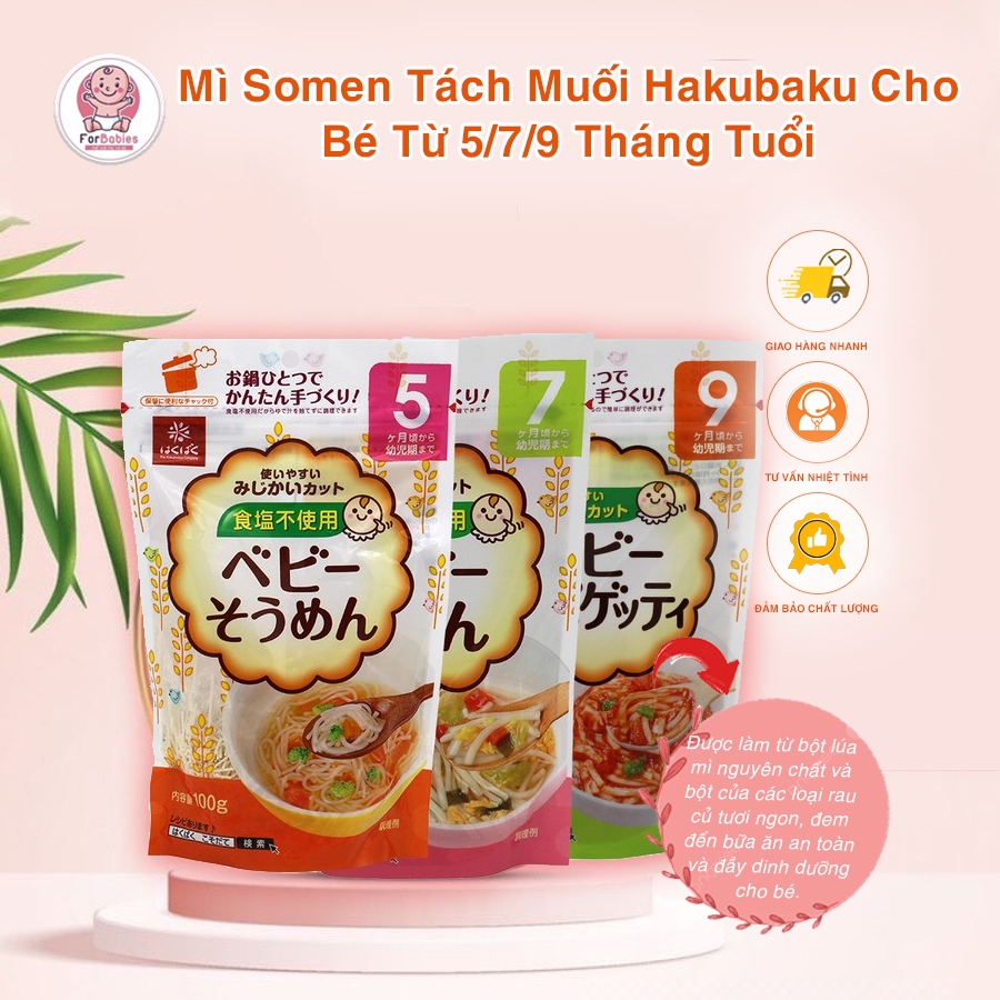 Mì Somen HAKUBAKU 100g Cho Bé 5,7,9m