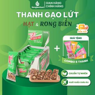  Thanh năng lượng gạo lứt ngũ cốc Hạt và Rong biển Top Energy Bar Nonglamfood hộp 272g