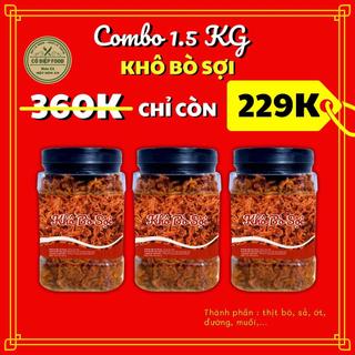 [combo 1.5kg khô bò sợi dài hũ 500gram - ( 3 hũ 500gram) ]