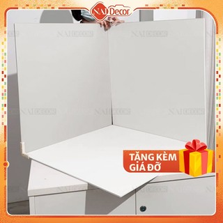 Tấm nền pvc cứng 60x60cm trắng trơn 2 mặt, tấm pvc foam nai decor phông nền chụp ảnh
