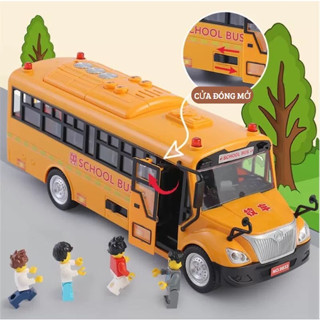 Đồ chơi xe bus trường học, mô hình đồ chơi trẻ em xe buýt, có đèn và âm thanh, đồ chơi bé trai.