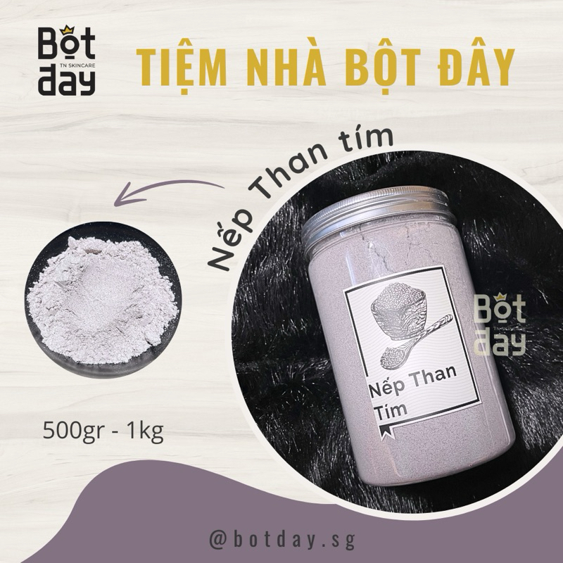 500gr Bột Nếp Than Tím Nguyên Chất 100% - BỘT ĐÂY