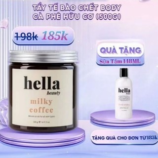Tẩy tế bào chêt dưỡng da body cà phê hữu cơ hella beauty 500g