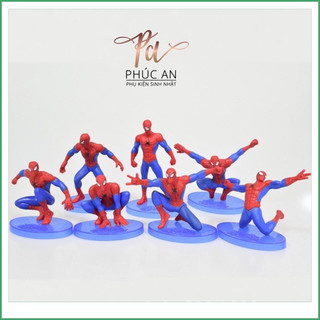 Bộ 7 người nhện nhựa mini trang trí bánh kem