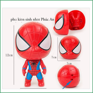 Mô hình người nhện đầu to SPlDERMAN nhựa nhẹ trang trí bánh kem