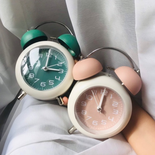 Đồng hồ báo thức để bàn chuông To Kim chôi Không ỒN đèn LED (ảnh thật)