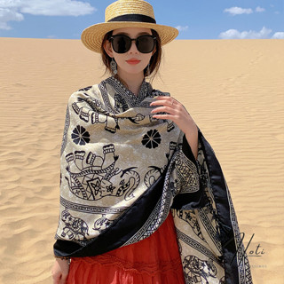 Khăn Choàng Boho Quấn Đầu, Khăn Quàng Cổ Họa Tiết Thổ Cẩm Voi Chống Nắng Cho Nàng, Thời Trang Đi Biển - HOTIVN- Mã KC057