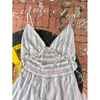đầm kẻ sọc BERSHKA auth