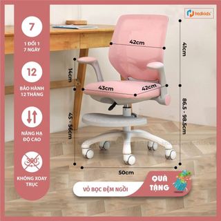 Ghế ngồi học thông minh HTDkids CM801, Ghế chống gù cho bé tăng giảm chiều cao, gác chân tiện lợi, khóa bánh trọng lực