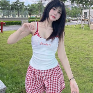 Áo 2 dây kèm bra caro daalaa store phong cách dễ thương a51120