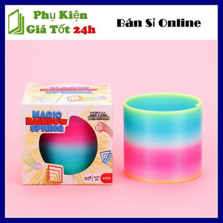 Lò xo cầu vồng ma thuật kiểu xoắn ốc chất liệu nhựa ABS.Đồ chơi lò xo cho bé- Giup giảm stress