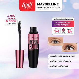 [Chính Hãng] Mascara chuốt mi Maybelline Hyper Curl Waterproof đen siêu cong dài mi có vỉ