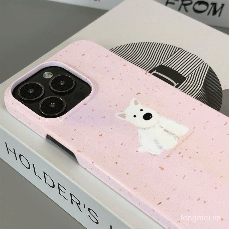 Ins Foundation White Puppy iPhone Phone Case