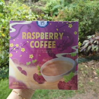 Cà phê mâm xôi giảm cân raspberry coffee hộp 15 gói mẫu mới