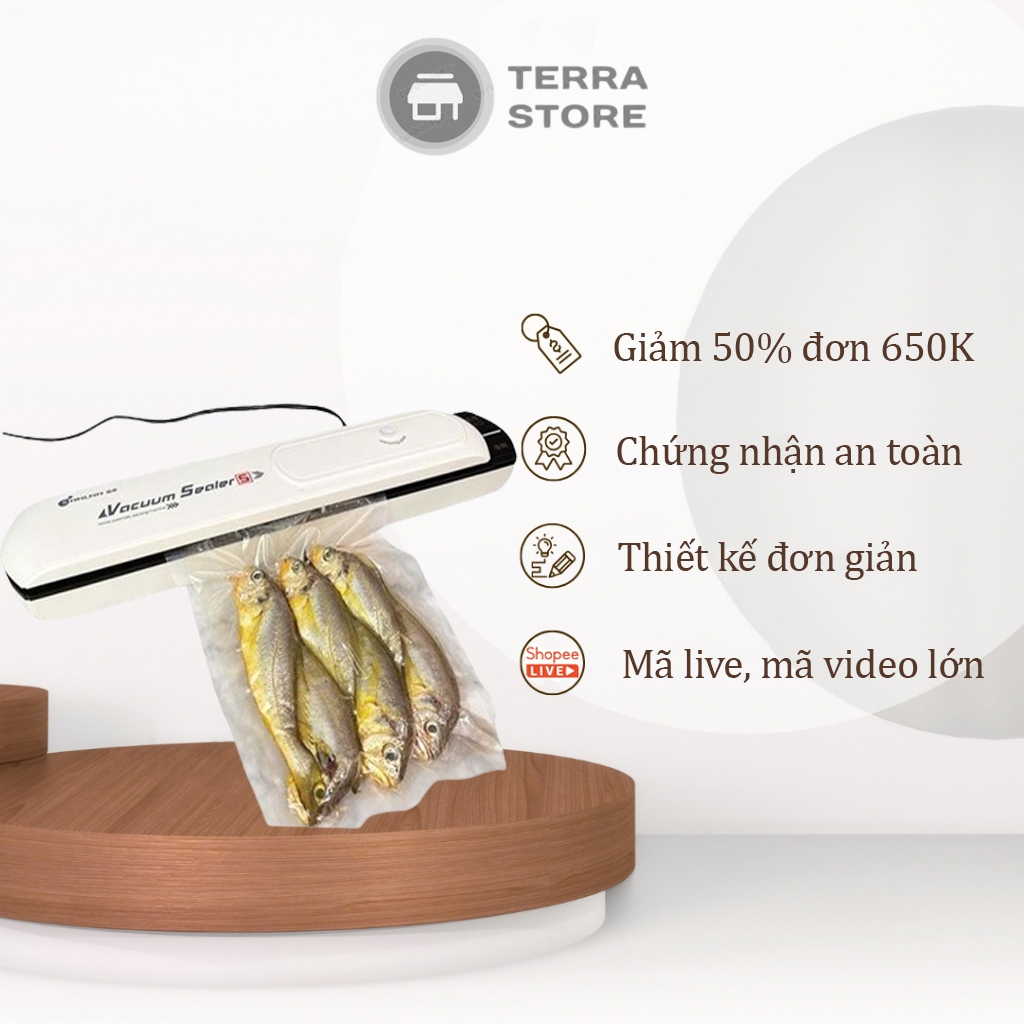 Máy hút chân không thực phẩm không kén túi bảo quản thực phẩm cao cấp Vacuum Sealer S bản nâng cấp tự hàn miệng túi