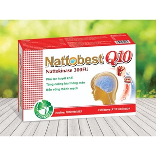 TĂNG CƯỜNG LƯU THÔNG MÁU  BỀN VỮNG THÀNH MẠCH NATTOBEST Q10 PHÁ TAN HUYẾT KHỐI 30v