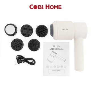 Máy massage cầm tay mini H-Life cho chị em văn phòng 5 đầu massage ,1 đầu lưới tập trung vùng bụng, eo, lưng CB687A