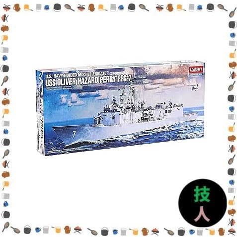 [Trực tiếp từ Nhật Bản] Học viện 1 / 350 Mô hình nhựa Oliver Hazard Perry FFG-7 AM14102
