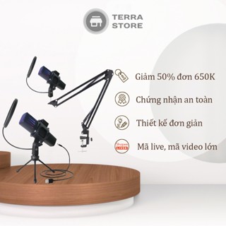 Micro Thu Âm Để Bàn Cho PC Laptop ZX663 Có Đèn LED Màng Lọc Tạp Âm Giảm Ồn, Mic Livestream Hát Karaoke Cực Chuyên Nghiệp