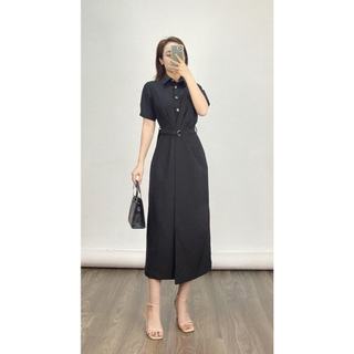 Đầm HO Cổ Sơ Mi Belt Nhỏ Vạt Đắp KAMI