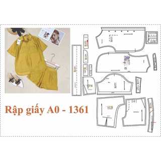 Rập mã 1361 - set sơ mi quần short (BẢN VẼ)