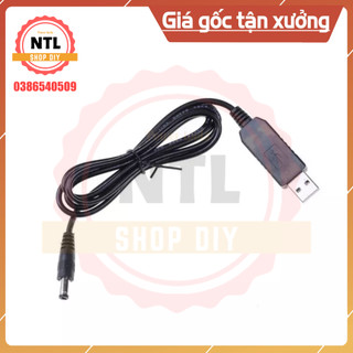 Dây nguồn USB tăng áp từ 5V lên 9-12V jack DC tròn 5.5mm