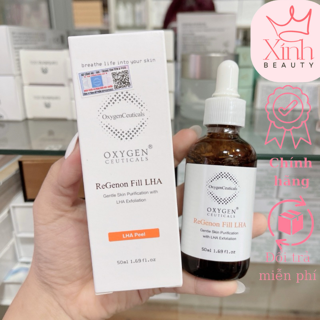 Peel fill LHA Oxygen cho mọi nền da ( Peel căng bóng, hỗ trợ mờ sắc tố, da bị mụn viêm nhẹ nhạy cảm 