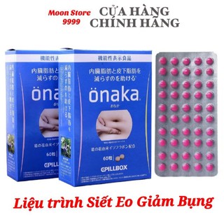 Liệu trình siết eo giảm bụng gồm combo 2 hộp onaka + 1 vỉ 50 viên detox kokando nhật bản