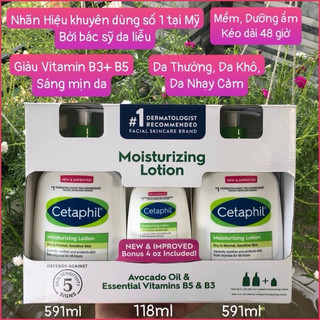 Sale Set 3 Dưỡng Thể Cetaphil Moisturizing Lotion - Mỹ
