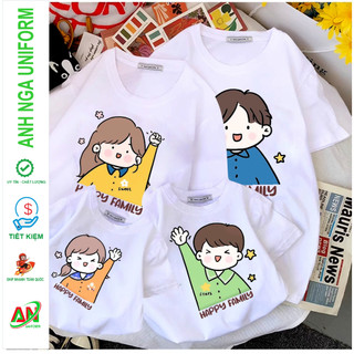 Áo gia đình 4 người, áo gia đình 3 người, áo thun gia đình, áo đi biển gia đình chất cotton mịn mát