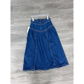 Chân váy midi denim thêu BDG