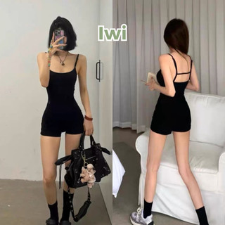  Jumpsuit Hở Lưng SẴN MÚT IWI SHOP Hai Dây Sợi Mảnh Điều Chỉnh Được Sexy Chất Thun Tăm Lạnh - BS042.IW