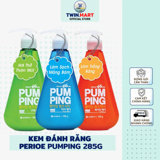 Chai Kem Đánh Răng Perioe Pumping Hàn Quốc Cool Mint bạc hà - Herb thảo dược - Citrus Cam