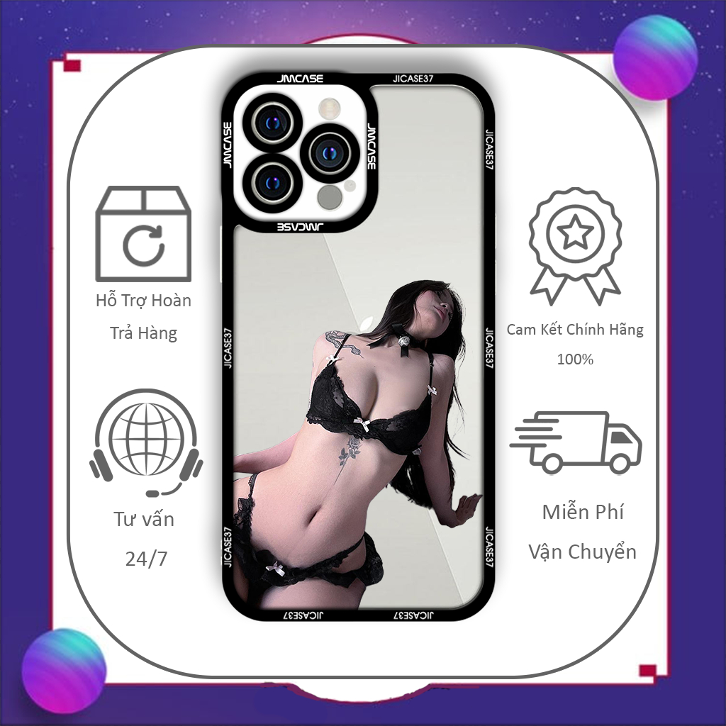 Ốp lưng iPhone silicone cao cấp jicase Hương tịt Khúc Thị Hương sexy cho iPhone 15/14/13/12/11/X/Xsm