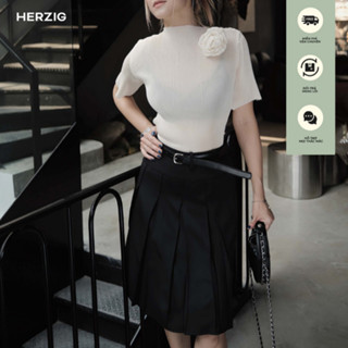  Áo tay lửng kèm hoa Herzigroom Crescent Top - A3753 