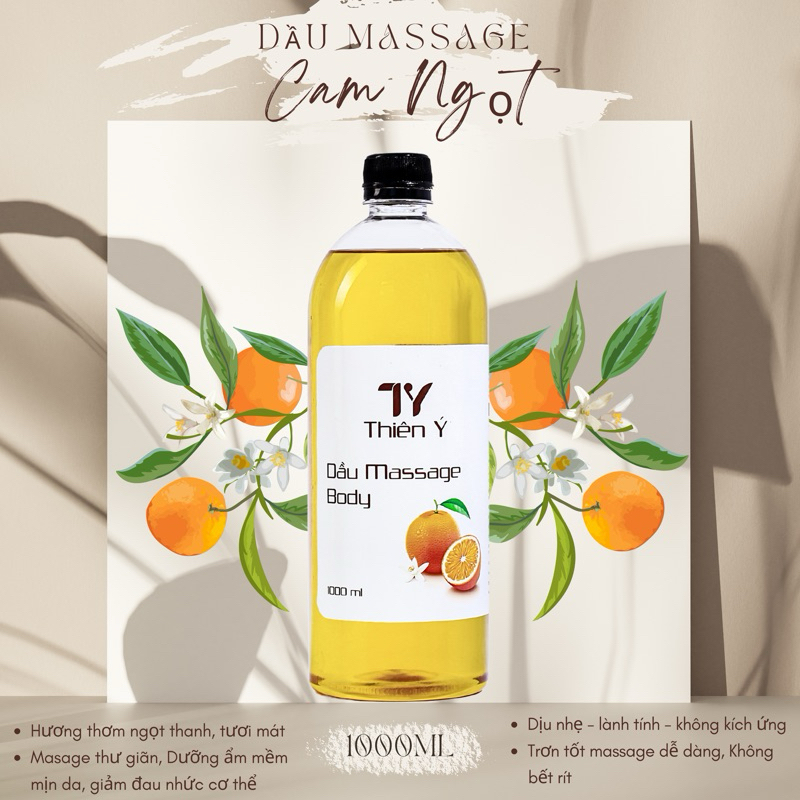 Tinh Dầu Massage Body Cam Ngọt, Dầu massage body chuyên dụng cho spa - chai 1000ml