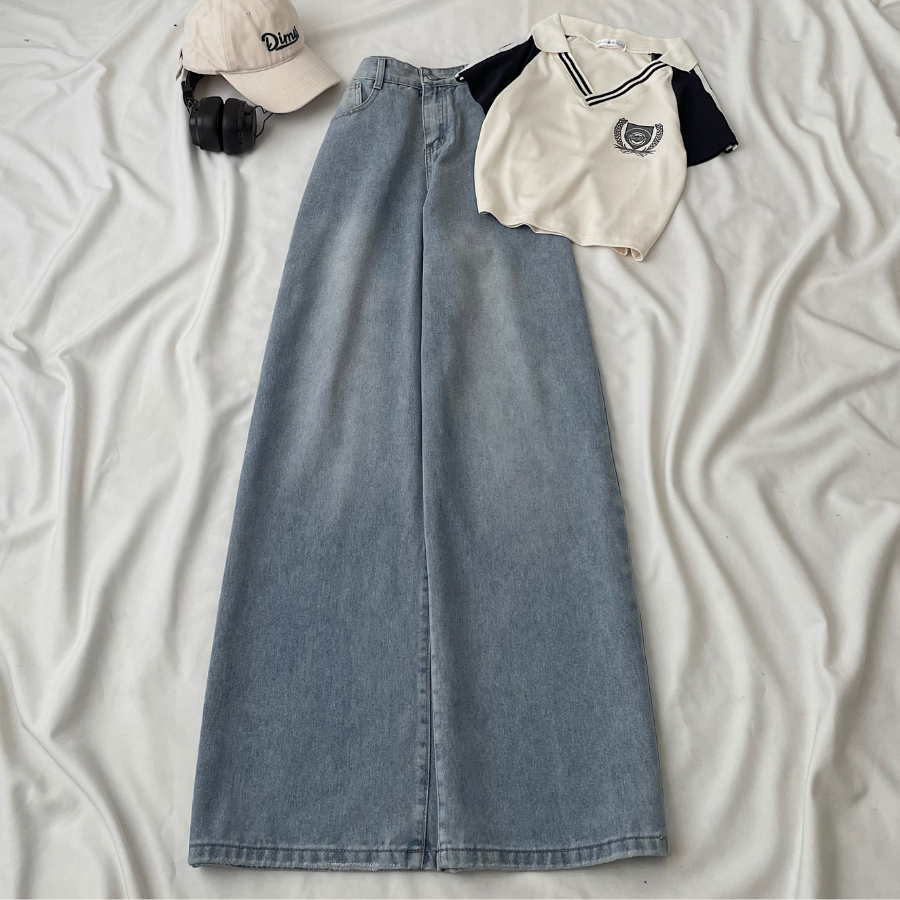 Quần jean dài ống rộng nữ KUSPI 3108 - Jemcloset