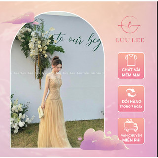 Váy nữ màu nâu đính đá sang chảnh tôn dáng tôn da hàng cao cấp thiết kế by LUU LEE LV397