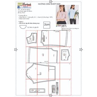 Rập giấy A0 áo sơ mi tay măng set cổ bèo mã 357 (BẢN VẼ)