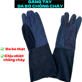 [ DA BÒ XỊN] Găng Tay Da Hàn Chuyên Dụng Cho Thợ Hàn Thợ Cơ Khí Loại Đẹp Chịu Nhiệt Chống Cháy Tốt