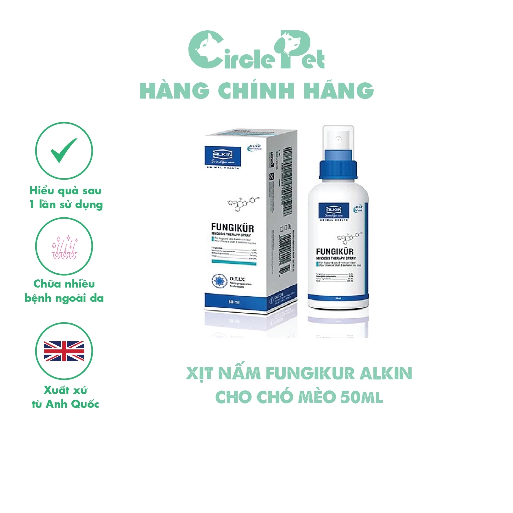 Xịt Nấm Fungikur Alkin cho chó mèo 50ml - Circle Pet