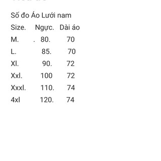 Áo Lưới Nam Tay Ngắn ( BIGSIZE 90kg )