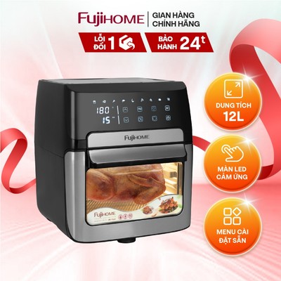 Nồi chiên không dầu FUJIHOME A12DB dung tích 12 lít công suất mạnh 1800w, cảm ứng, đa chức năng
