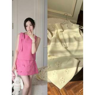 Set áo dây nơ cv hoa chouchou
