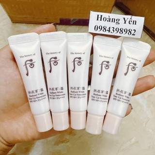 1 tuyp 6ml kem chống nắng Whoo Radiant White Tone Up Sunscreen dưỡng trắng, ẩm mịn, căng bóng
