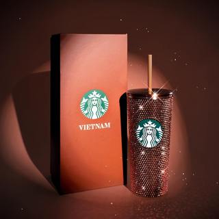 Ly starbucks giữ nhiệt 16oz copper g-rhinstne hl